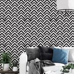 Papel de Parede 3D Triângulos (Preto e Branco)
