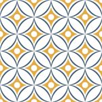 Papel de Parede Círculos Abstratos (Azul e Amarelo)