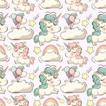 Papel de Parede Unicórnios e Nuvens 