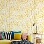Papel de Parede Ondas Abstratas (Amarelas)