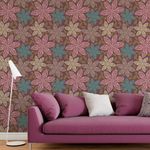 Papel de Parede Arabesco de Flores 