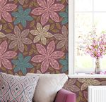 Papel de Parede Arabesco de Flores 