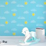 Papel de Parede Infantil Céu com Nuvens e Sol