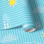 Papel de Parede Infantil Céu com Nuvens e Sol
