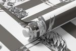 Papel de Parede Tropical, Abacaxis e Flamingos (Cinza)