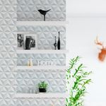 Papel de Parede Triângulos Brancos 3D
