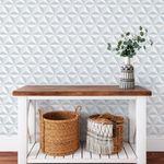 Papel de Parede Triângulos Brancos 3D