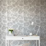 Papel de Parede Câmeras Retro (Cinza)