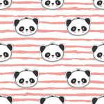 Papel de Parede Rosa com Pandas (Infantil)