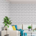 Papel de Parede Branco Quadrados 3D 