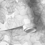 Papel de Parede Flores Lírios (Tons de Cinza)