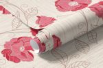 Papel de Parede Floral Vermelho 