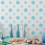 Papel de Parede Bolinhas Listradas (Tons de Azul)