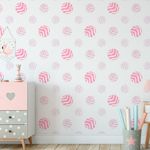 Papel de Parede Bolinhas Listradas (Tons de Rosa)
