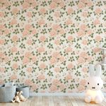 Papel de Parede Flores Salmão (Retro)