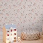 Papel de Parede Infantil Unicórnios e Estrelas (Rosa)