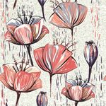 Papel de Parede Pintura Flores Vermelhas 