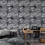 Papel de Parede Pop Art Geek (Preto e Branco)