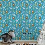Papel de Parede Animais Savana (Azul)