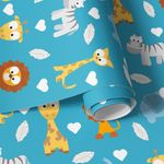 Papel de Parede Animais Savana (Azul)