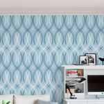 Papel de Parede Linhas Onduladas (Azul)