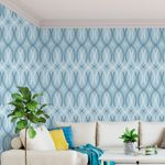 Papel de Parede Linhas Onduladas (Azul)