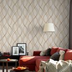 Papel de Parede Linhas Onduladas (Ocre)