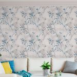 Papel de Parede Flores Retro (Azul)