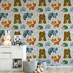 Papel de Parede Infantil Animais Fofos 