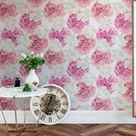 Papel de Parede Flores Brancas e Rosas 