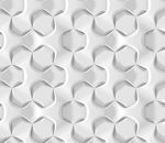 Papel de Parede Hexagonal Branco 3D