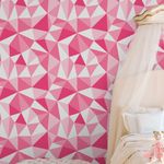 Papel de Parede Triângulos Rosas Abstratos 