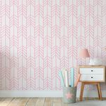 Papel de Parede Branco com Setas Rosas