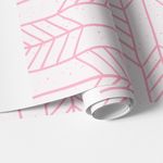 Papel de Parede Branco com Setas Rosas
