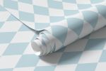 Papel de Parede Losangos Azul Claro 
