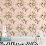 Papel de Parede Flores Delicadas Tons de Rosa 