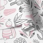 Papel de Parede Cactos Variados Infantil (Rosa)