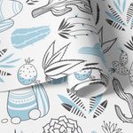 Papel de Parede Cactos Variados Infantil (Azul)