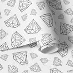 Papel de Parede Branco com Diamantes 