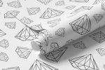 Papel de Parede Branco com Diamantes 