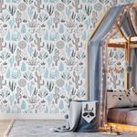 Papel de Parede Cactos Variados Infantil (Azul)
