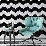 Papel de Parede Chevron (Preto e Branco)