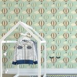 Papel de Parede Infantil Balões (Verde)