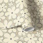 Papel de Parede Flores Delicadas (Bege)