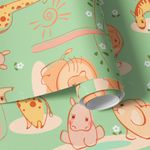 Papel de Parede Infantil Animais Safari (Verde)