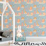 Papel de Parede Infantil Animais Safari (Azul)