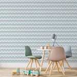 Papel de Parede Chevron Simples (Azul e Cinza)