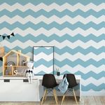 Papel de Parede Chevron Grande (Azul)