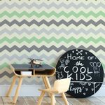 Papel de Parede Chevron Simples (Verde e Cinza)