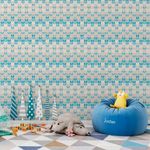 Papel de Parede Setas Cinzas e Azul 
